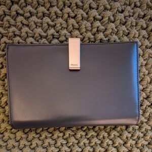 Prada Dark Gray Leather Wallet